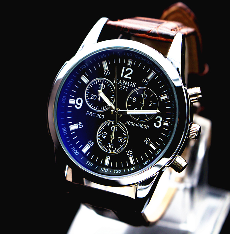 韓版男士手表藍光玻璃男表男士腕表時尚皮帶手表學生表石英電子表