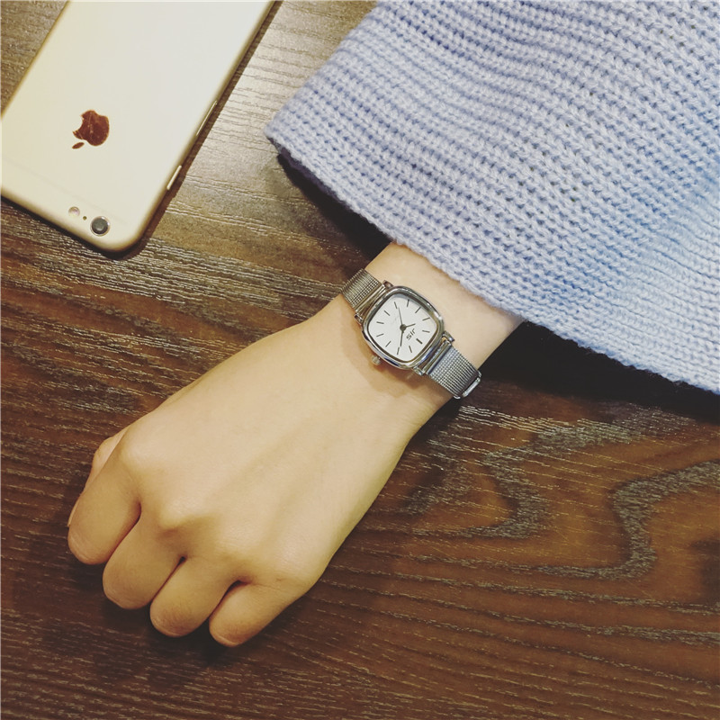 手表女鏈子表女款學生韓版簡約小表盤迷你方形2017新款 時尚氣質