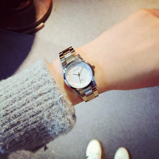 手表學生韓版時尚時裝手鏈表鋼帶女士復古潮流小表盤氣質石英表