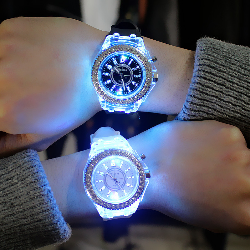 韓國創意夜光發光時尚潮男表韓版皮帶防水個性女學生潮流情侶手表